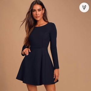 Forever Chic Black Long Sleeve Dress